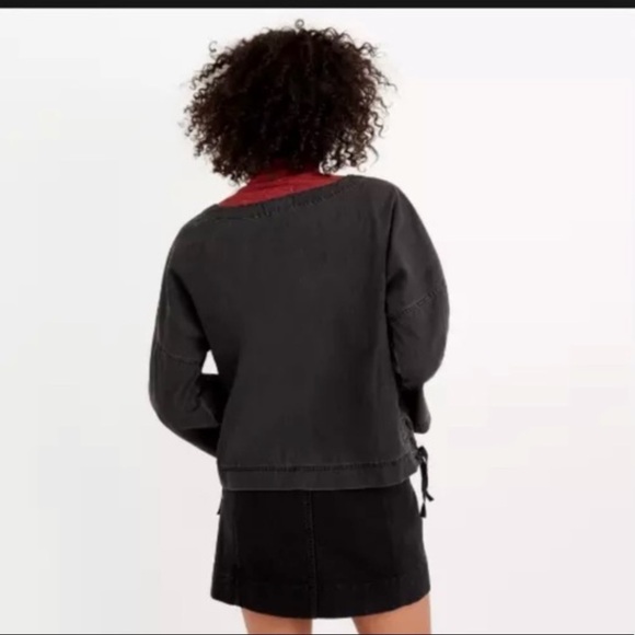 MADEWELL Lace up side Black Denim shirt - Picture 2 of 8
